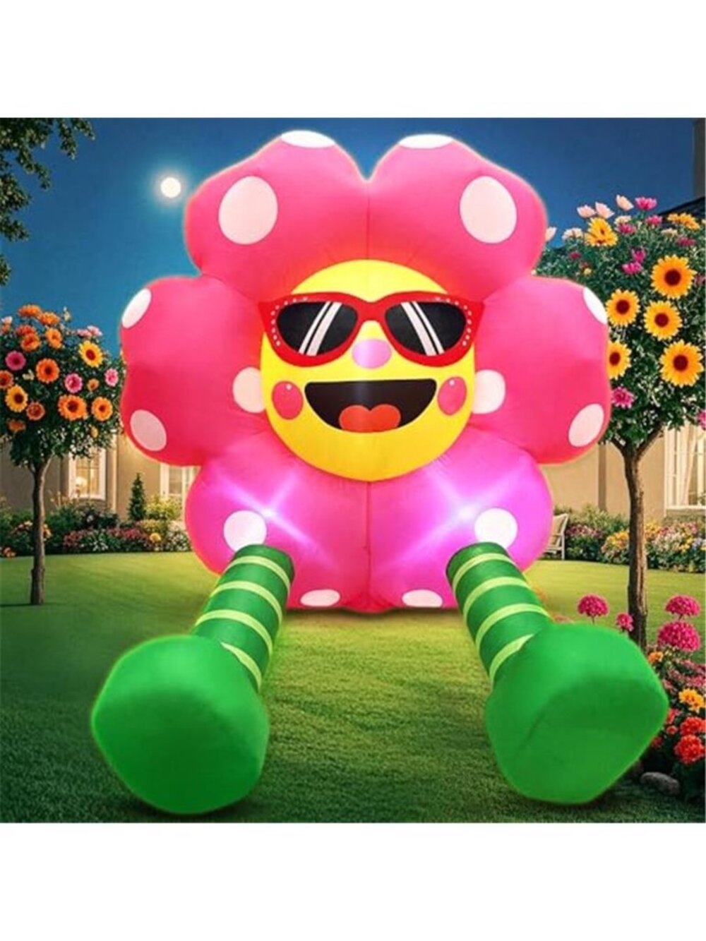 4FT Inflatable Sunflower Blow up Flower Yard Built-in LED Lights Outdoor Decor - Picture 5 of 6